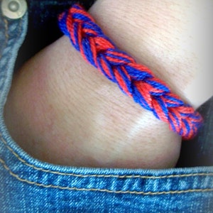 Crocheted Friendship Bracelet Pride Rainbow School Sports Cancer Awareness Wristband Fundraiser Cotton Custom Colors By Distinctly Daisy image 5