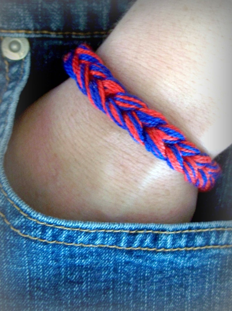 Crocheted Friendship Bracelet Pride Rainbow School Sports Cancer Awareness Wristband Fundraiser Cotton Custom Colors By Distinctly Daisy image 5