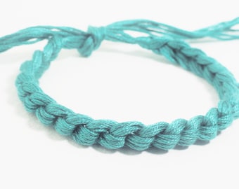 10 Teal Bracelets Crocheted Ovarian Cancer Awareness Color Bracelet  - Qty 10 Custom colors - School team colors