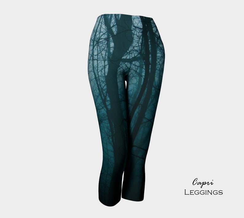 Tree Leggingswomen's Leggingsblue Foresttree Trunks Etsy
