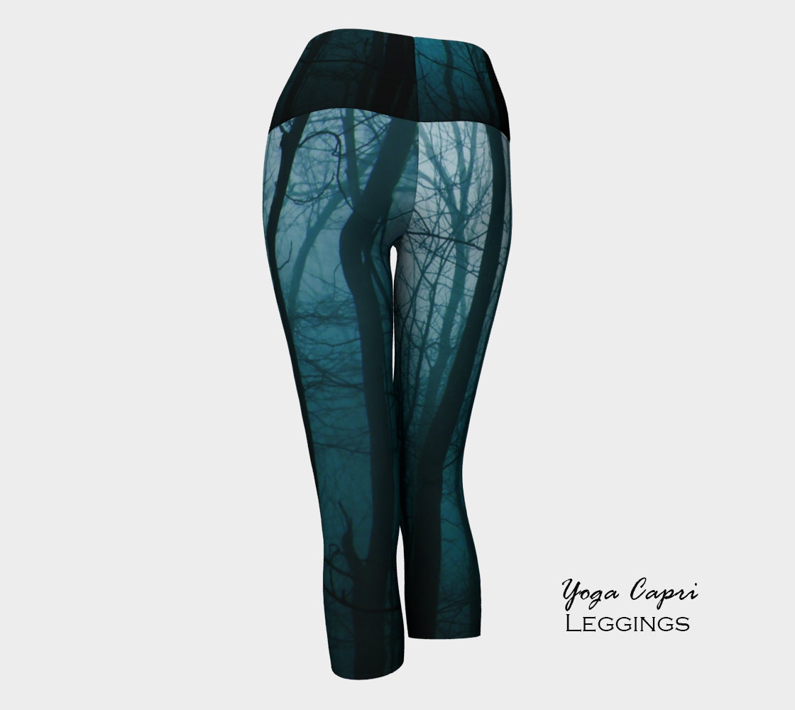 Tree Leggingswomen's Leggingsblue Foresttree Trunks Etsy