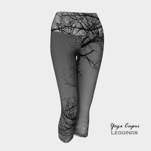 Baum Leggings-Damen Leggings-Baum Zweig Äste Grau Schwarze Leggings-Winterbaum xs, s, m, l, xl Halloween Leggings Bild 5