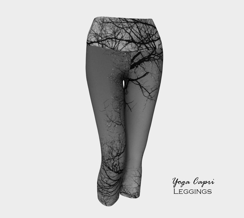 Baum Leggings-Damen Leggings-Baum Zweig Äste Grau Schwarze Leggings-Winterbaum xs, s, m, l, xl Halloween Leggings Bild 5
