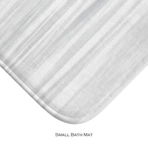 Bath Mat, White Gray Bath Mat, Minimalist Bathroom Decor, Memory Foam Fleece Top Bathroom Mat image 6