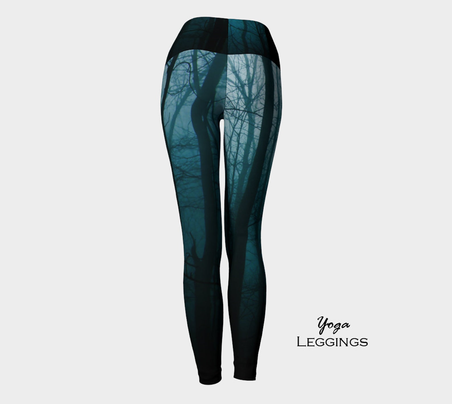 Tree Leggingswomen's Leggingsblue Foresttree Trunks Etsy