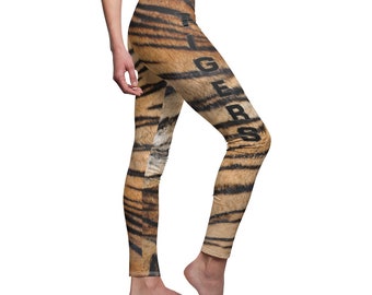 Tiger Mascot Soft Leggings Women's Pants XS S M L XL 2XL Animal Print Tiger Stripes Orange Black Halloween Leggings