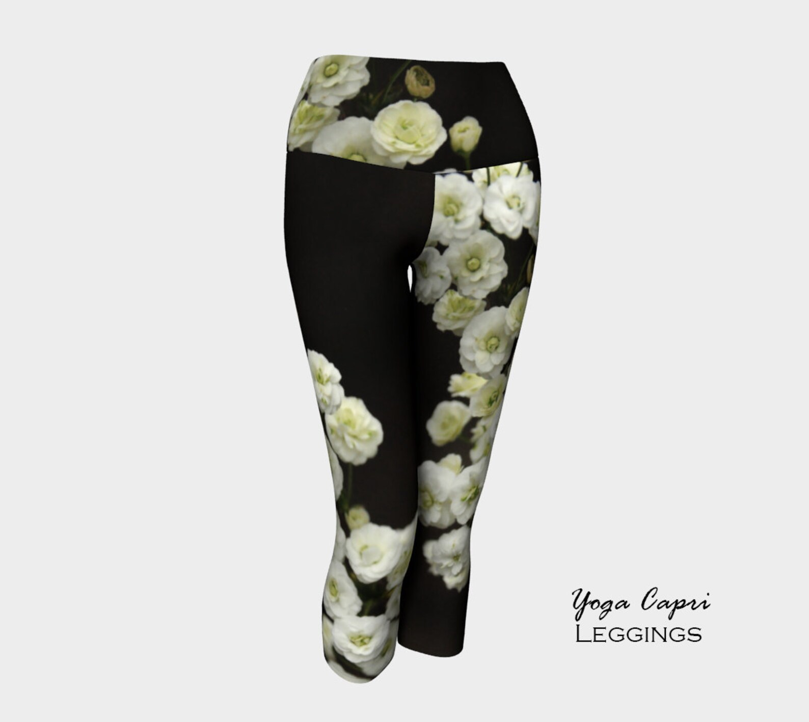 White Flower LeggingsWomen's Leggings Black and White Etsy