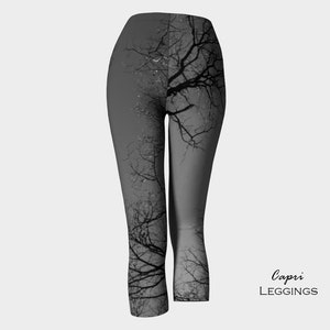 Tree Leggings-Women's Leggings-Tree Branch Branches Gray Black Leggings-Winter Tree xs, s, m, l, xl Halloween Leggings image 8