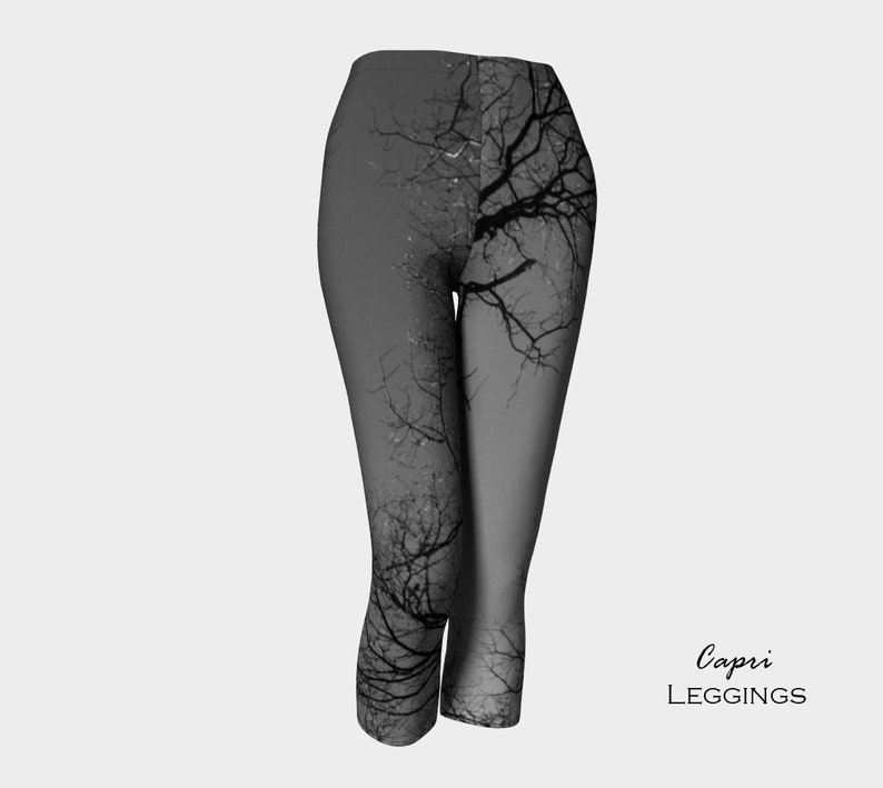 Baum Leggings-Damen Leggings-Baum Zweig Äste Grau Schwarze Leggings-Winterbaum xs, s, m, l, xl Halloween Leggings Bild 7