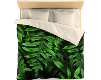 Bettbezug Bettbezug Grün Farn Blätter Blätter Natur Bettwäsche Decke Überzug Queen Twin Pillow Sham