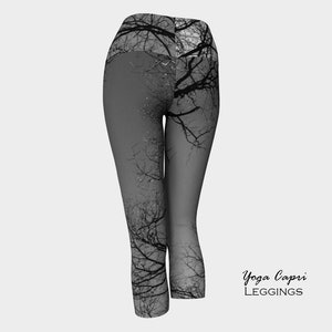 Tree Leggings-Women's Leggings-Tree Branch Branches Gray Black Leggings-Winter Tree xs, s, m, l, xl Halloween Leggings image 6