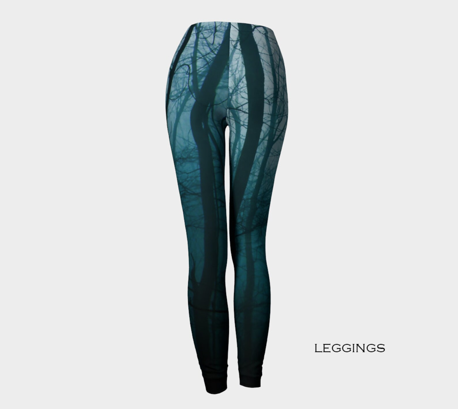 Tree Leggingswomen's Leggingsblue Foresttree Trunks Etsy