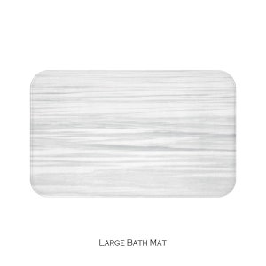 Bath Mat, White Gray Bath Mat, Minimalist Bathroom Decor, Memory Foam Fleece Top Bathroom Mat image 4