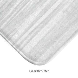 Bath Mat, White Gray Bath Mat, Minimalist Bathroom Decor, Memory Foam Fleece Top Bathroom Mat image 7