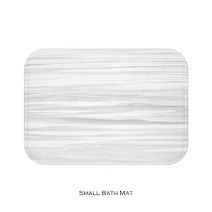 Bath Mat, White Gray Bath Mat, Minimalist Bathroom Decor, Memory Foam Fleece Top Bathroom Mat image 5