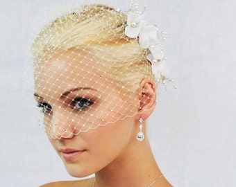 Bling-bling bridal Birdcage Veil With Swarovski Crystal Rhinestone Wedding Reception