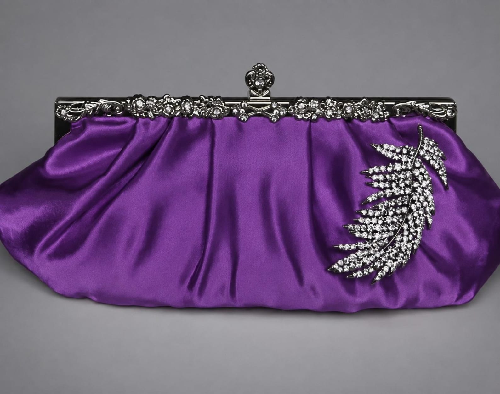 Purple clutches and evening bags - purple satin bridal clutch