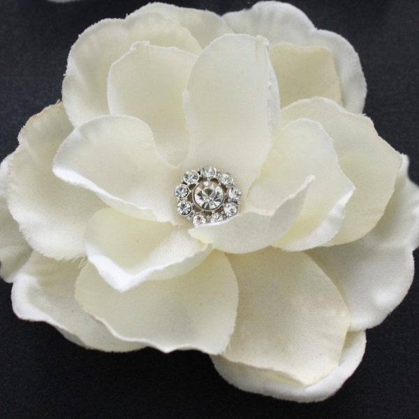 Bridal Hair flower Handmade Ivory  wedding hair flower clip or comb- Victoria Gardenia