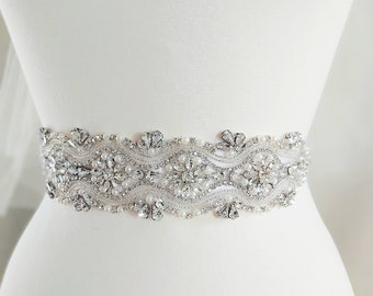 Rose Gold bridal Sash crystal Luxury rhinestone sash - SS11