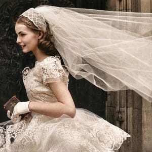 Vintage Wedding Veil 1940s - Etsy display picture 3