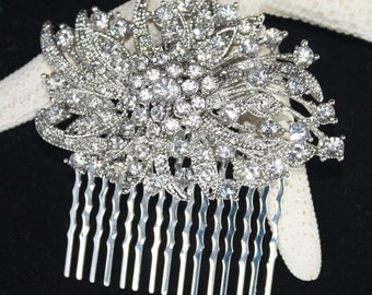 Victorian Rhinestone bridal Hair comb Wedding Bridal Headpiece - Eva