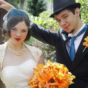 Gorgeous Bridal Silk / Cashmere Shrug handknit /crochet wedding bolero Ivory Cream size M , featured On Offbeat Bride image 1