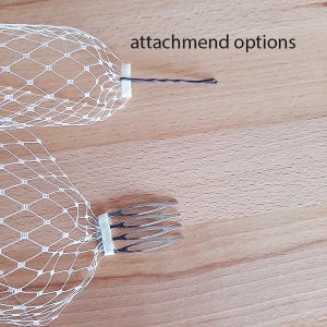 Pearl Bandeau Birdcage Veil: Vintage French Netting Bridal Veil image 7