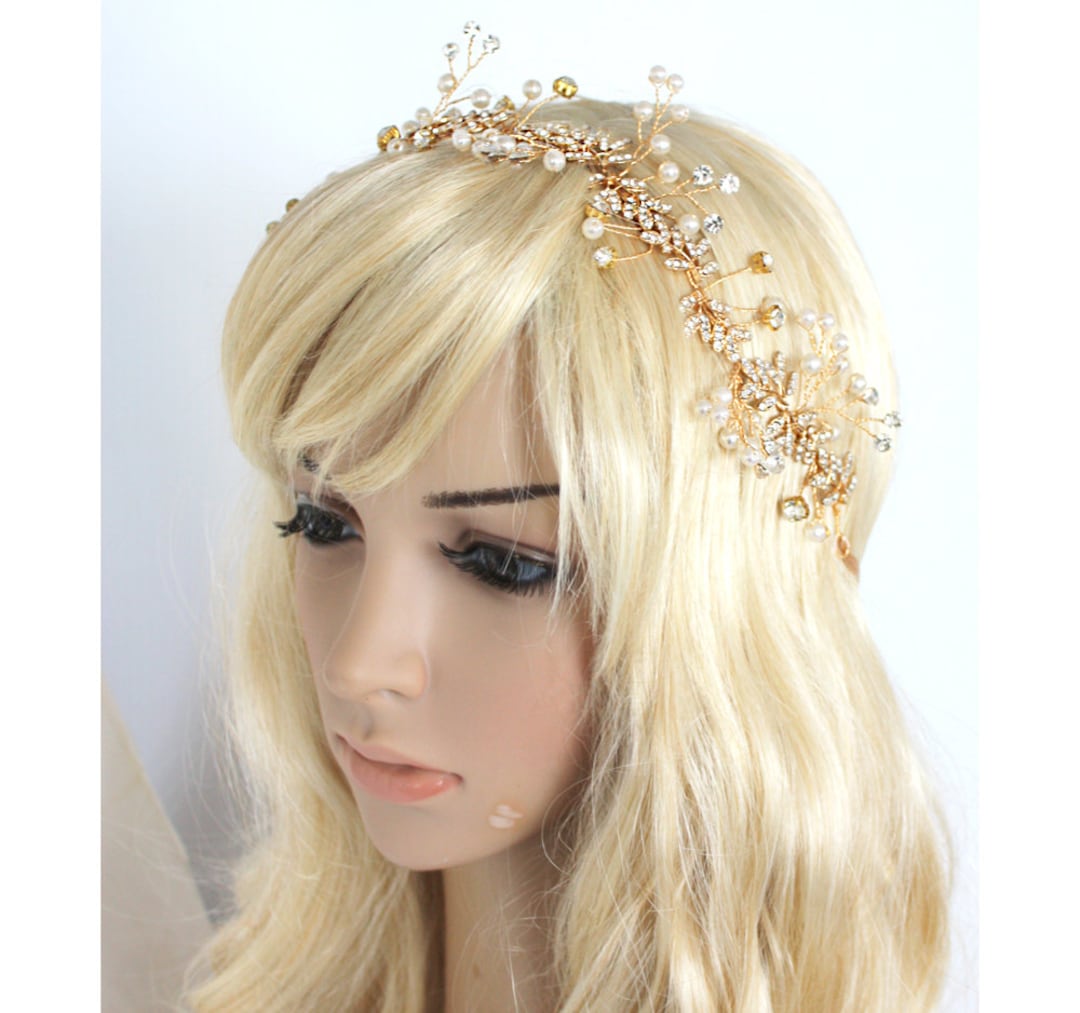 R7 Pearl Headband in Gold 131