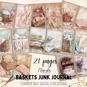 Vintage Junk Journal Kit: Printable Ephemera, Note Cards (Digital Download)