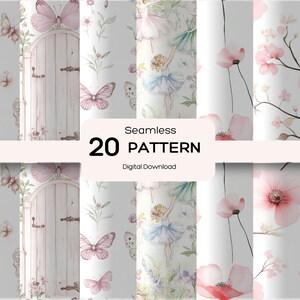 Pink Floral Digital Paper Pack | Digital Seamless Pattern Floral, Cute ...