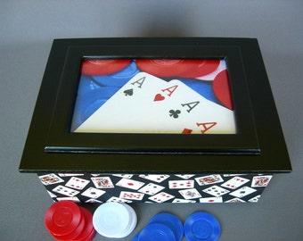 Poker Player Gift, Men's Storage Box With Poker Design, Gifts Under 25, Poker Chips & Cards Storage, Family Room Decor, Man Cave Decor