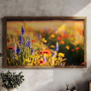 Wildflower Painting Print: Digital Floral Wall Art for Living Room (Digital Download)