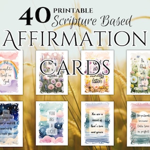 Tarjetas de afirmación cristiana, mensajes basados en las Escrituras, palabras positivas, hermosos regalos con inspiración de versículos bíblicos.