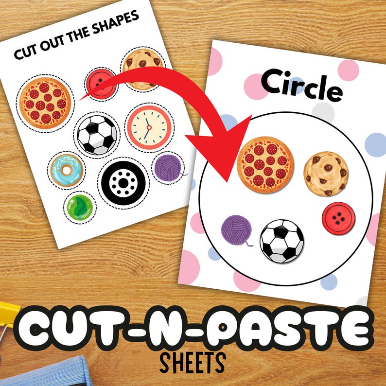 Shapes Practice Worksheets Printable for Preschool Cut and Paste Shape ...