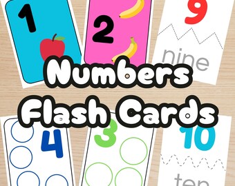 Numbers Flash Cards: Counting & Spelling Practice (Digital Download)