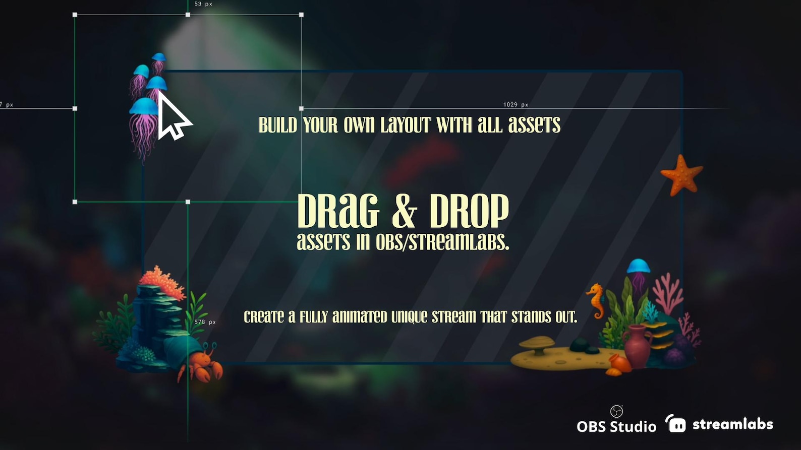 Aquatic Animal Stream Package, Twitch Overlay Animated Ocean Reef ...