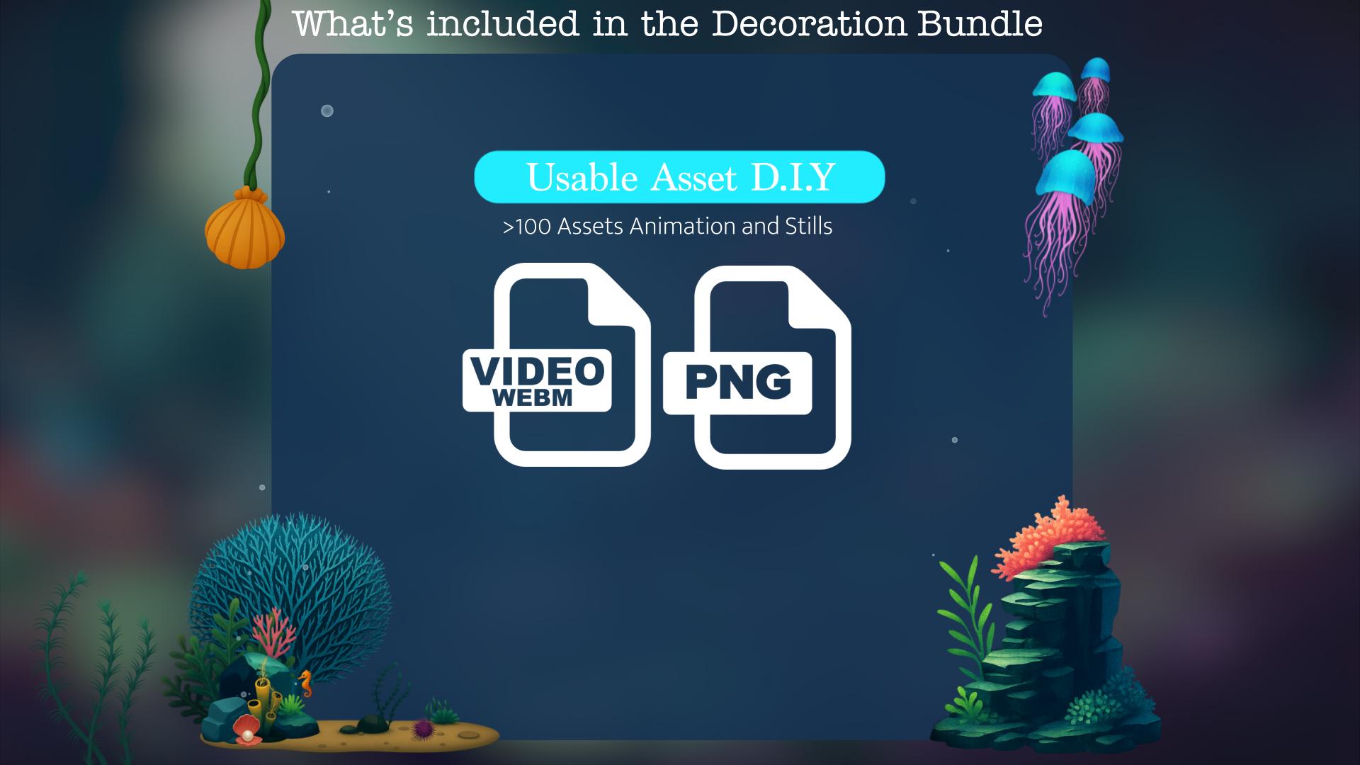 Underwater Ocean Stream Assets, Twitch Overlay Decoration Pack ...