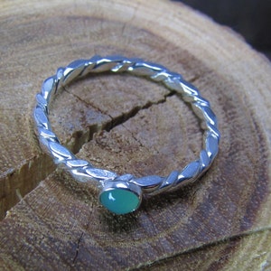 Argentium Sterling Silver Stacking Ring with Stone of Choice image 2