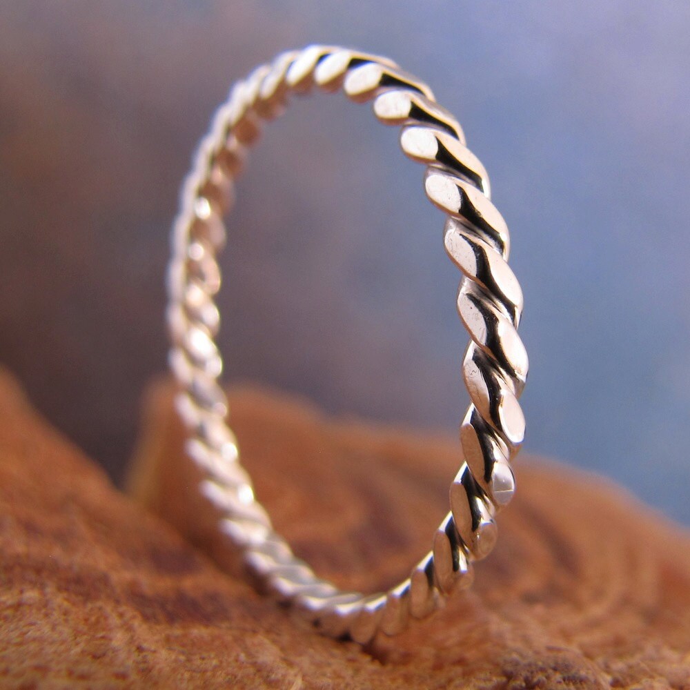 Skinny Square Rope Stack Ring - Etsy