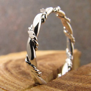 Slim Argentium Silver Double Twist Ring - Stack & Midi