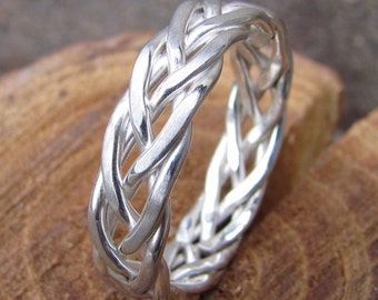 Five-wire Braided Argentium Sterling Silver Ring