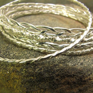 Twisted argentium sterling silver bangle bracelet image 4