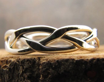 Triple Trouble: 3-Strand Braided Argentium Sterling Silver Ring or midi ring - The Perfect Gift for Silver Lovers!