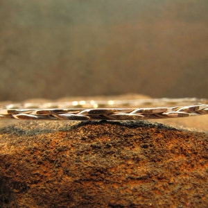 Square Braided Argentium Sterling Silver Bangle Bracelet image 2