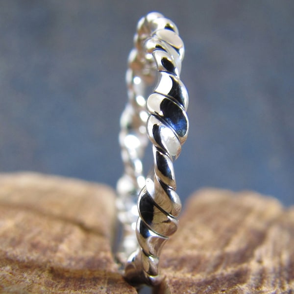 Argentium Sterling Silver Twisted Stacking Ring