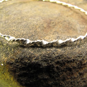 Double Twisted Argentium Sterling Silver Bangle Bracelet