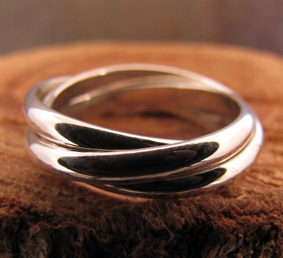 Silver Rolling Ring Fidget Ring Etsy