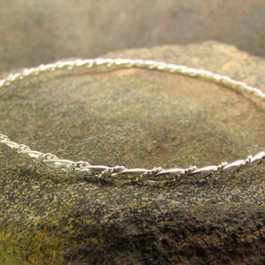 Double Twisted Argentium Sterling Silver Bangle Bracelet