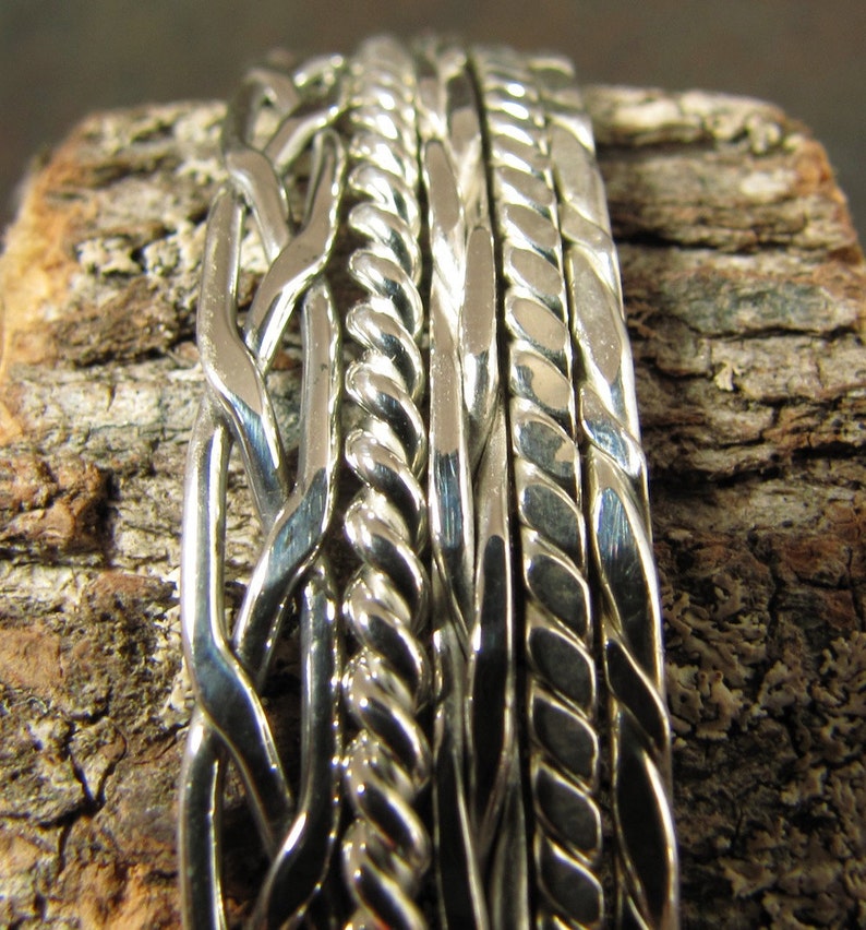 Square Braided Argentium Sterling Silver Bangle Bracelet image 5