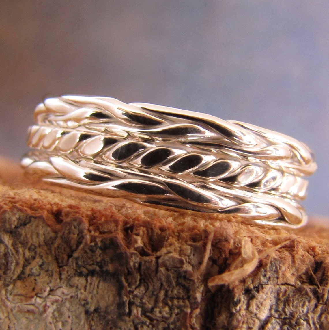 Skinny Square Rope Stack Ring - Etsy